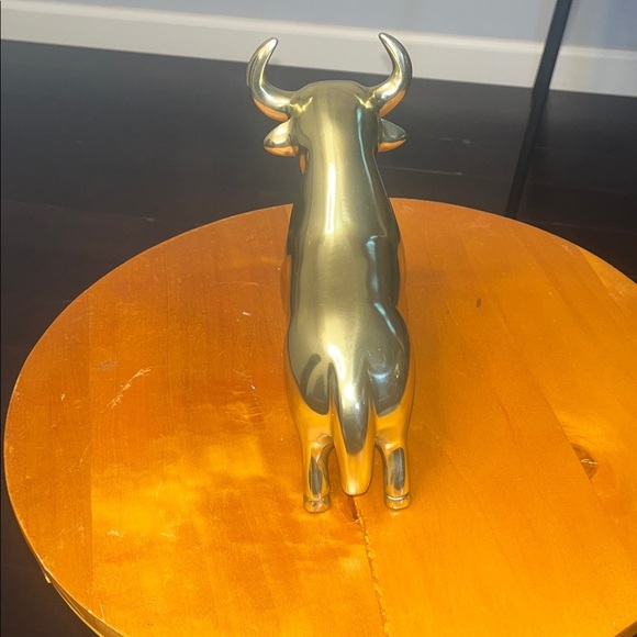 Pascal The Bull Gold Doorstop-Bookend Pascal Bull Door Stop Gold Bull Figurine - Picture 5 of 7